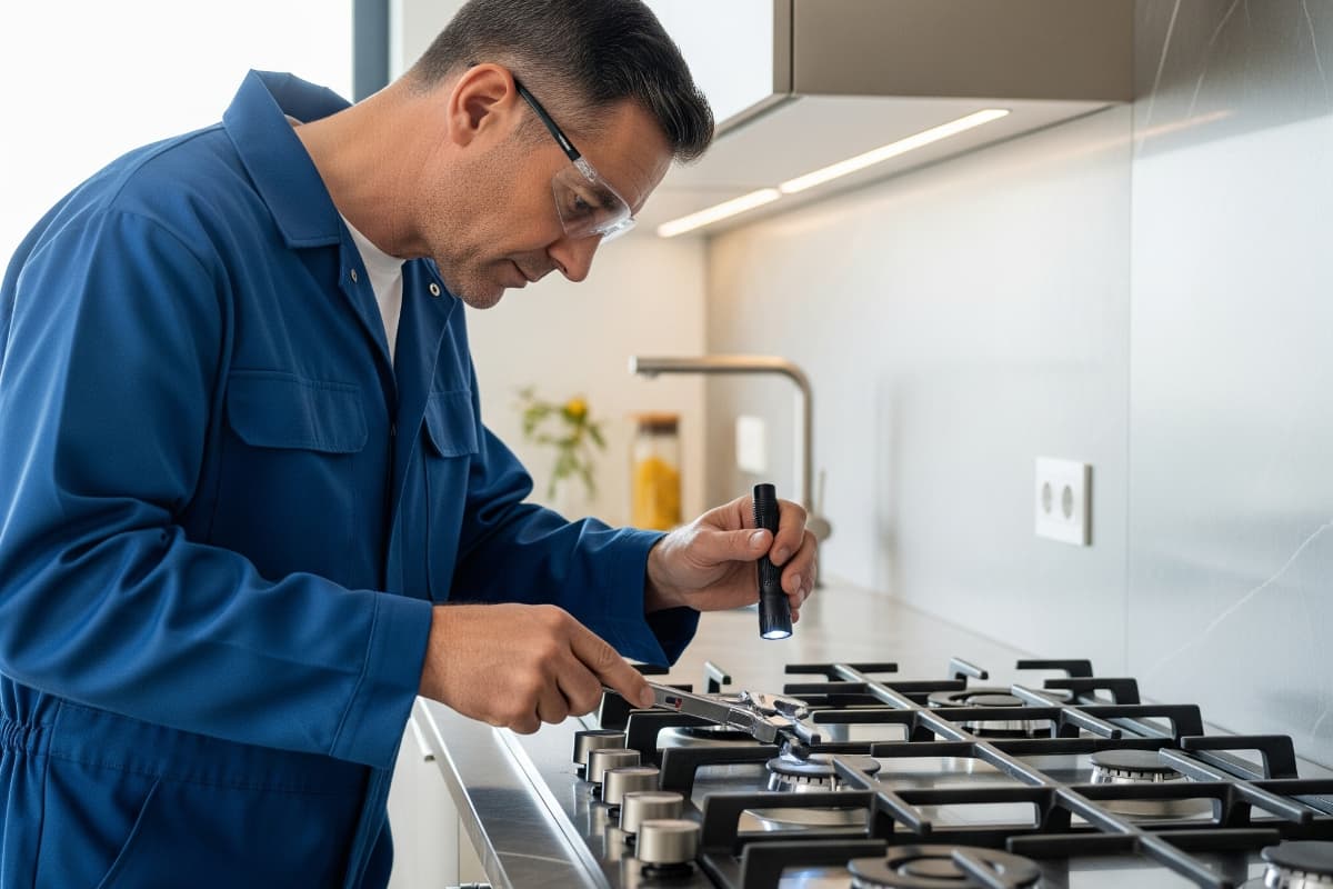 A modern kitchen oven and stove range